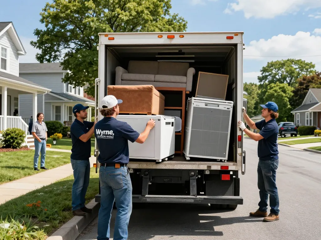 JUNK REMOVAL WAYNE NJ crew efficiently loading bulky items into a truck