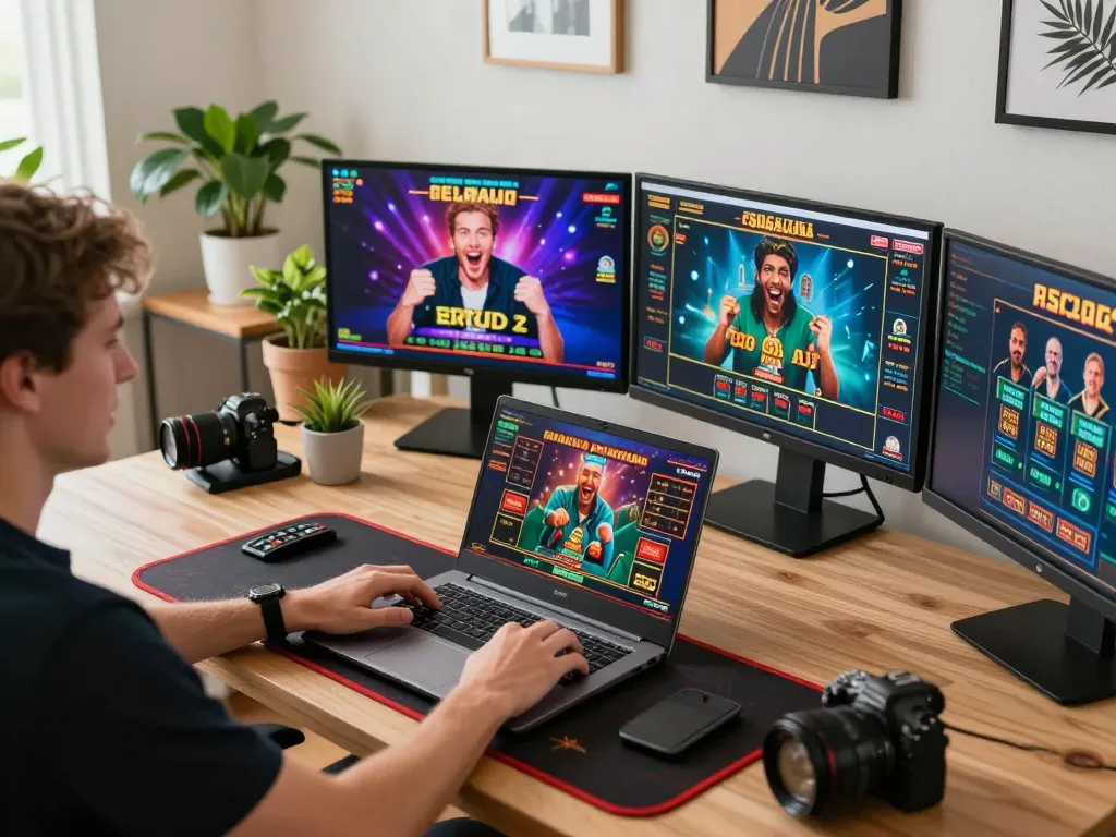 Engaging in live dealer games at https://gg88.shop/ with dynamic online gaming setup, showcasing vibrant environment.