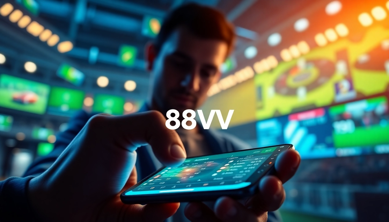 Experience seamless betting with 88VV's innovative online platform showcasing vibrant graphics and real-time stats.