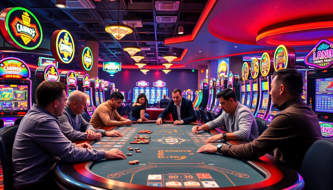 Players enjoying real-time online casino games in a vibrant and energetic setting.