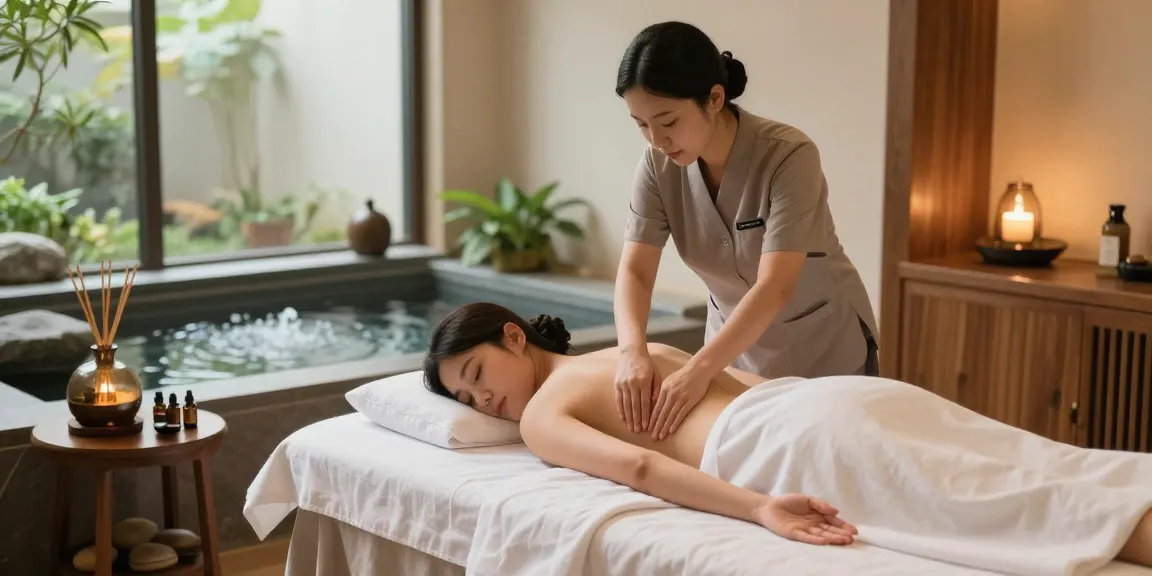 강남출장안마 in a serene spa environment with soothing ambiance