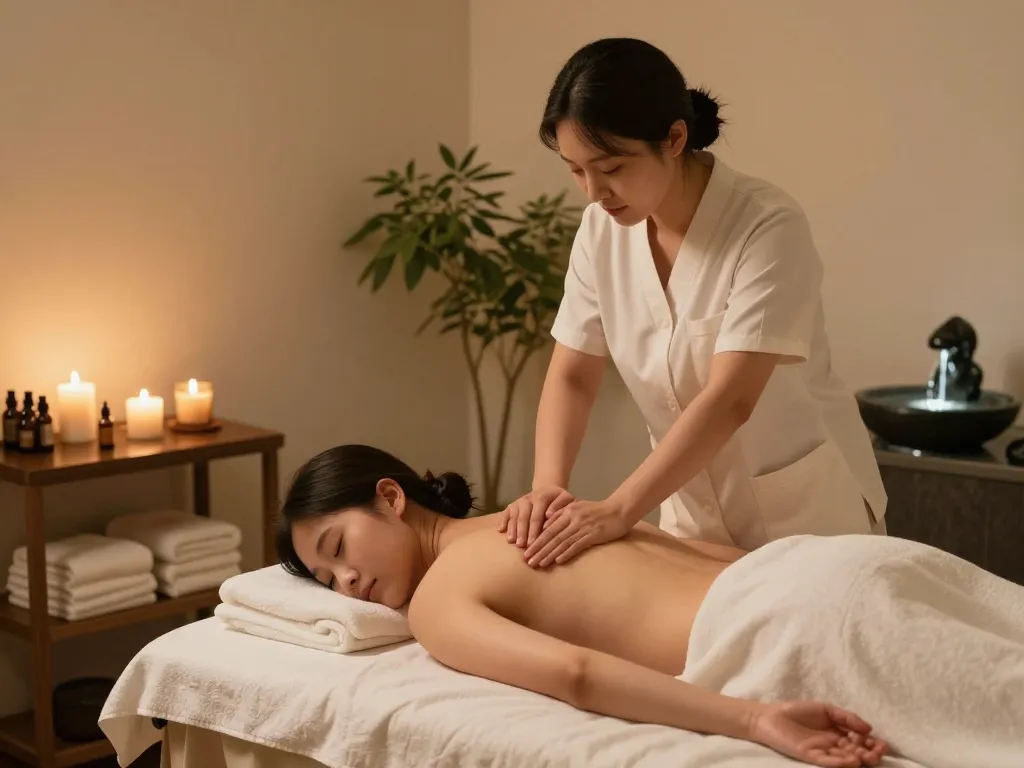 Expert therapist providing a relaxing 역삼동마사지 in a soothing spa environment.
