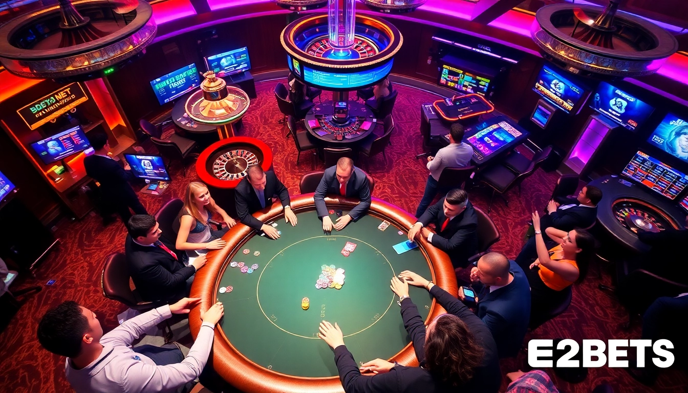 Experience the excitement of E2BETS with vibrant casino visuals and engaging gameplay.