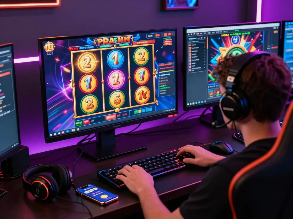 Dynamic gaming environment highlighting POPOTOGEL platform interface on https://bankssg.com/banking-news, player enjoying interactive slot experience.