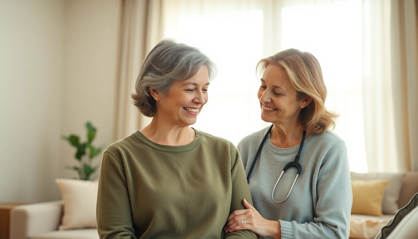 Compassionate senior caregivers austin tx assisting an elderly person in a welcoming home environment.