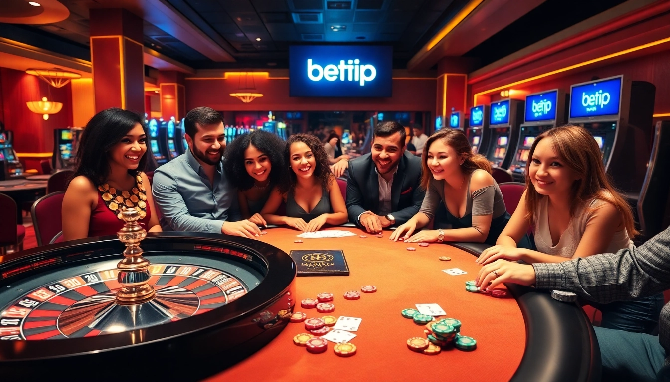 Trải nghiệm sự phấn khích khi cá cược tại bet vip với hình ảnh casino sống động thể hiện các trò poker và roulette.