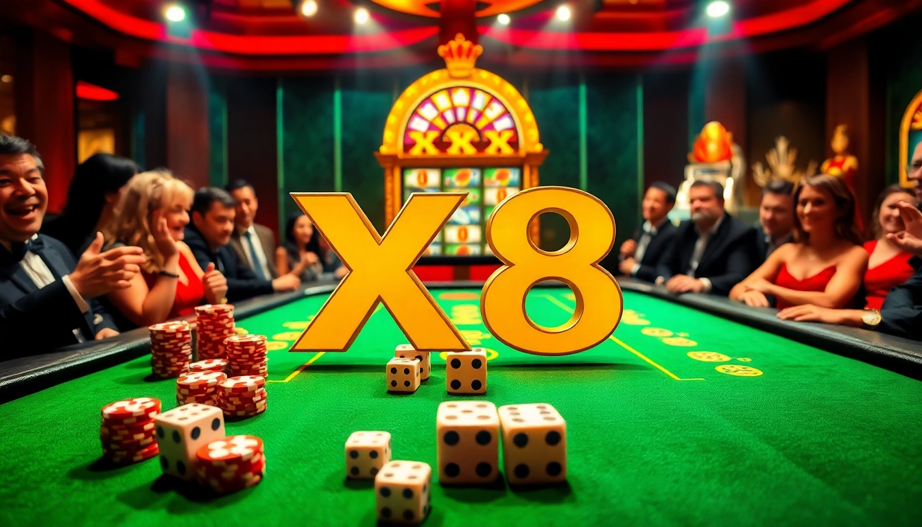 Experience the excitement at X88 casino with vibrant gaming tables and thrilling players.