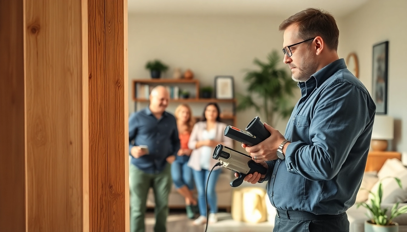 Performing a pre purchase termite check with expert insights in a welcoming environment.