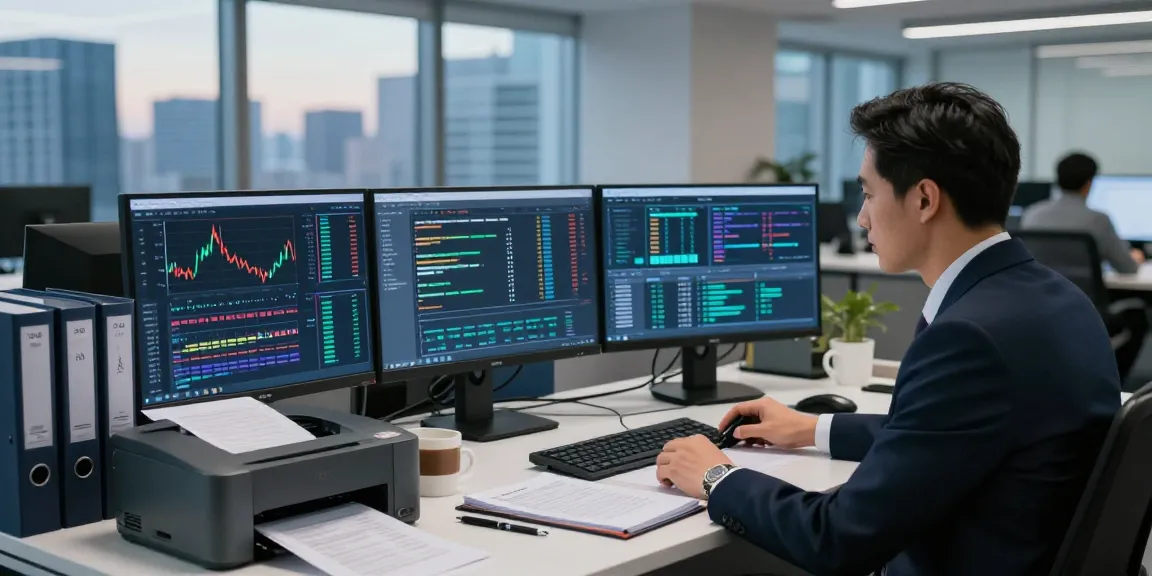 Analyzing financial crime intelligence data in a modern office setting.