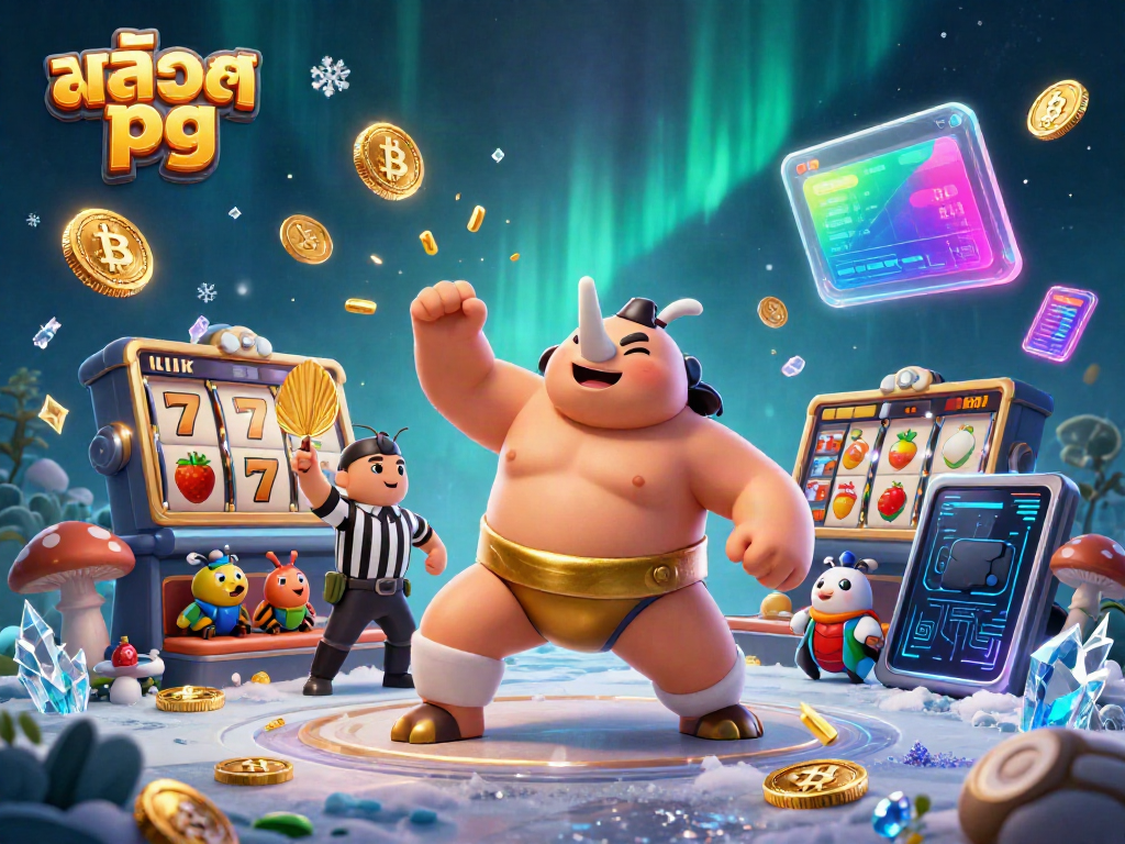 Experience thrilling slot action and fun with the dynamic illustration of สล็อต pg featuring beetle champions and golden coins.