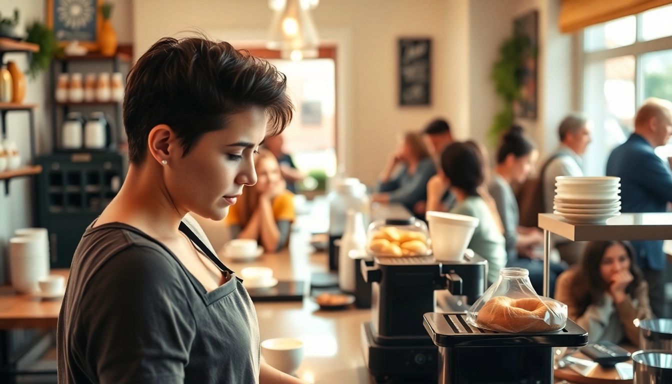 Disfruta el ambiente acogedor de un Coffee Shop lloret de mar con un barista preparando café.