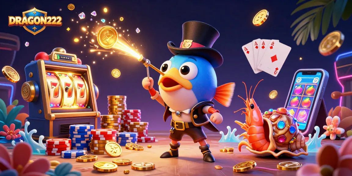Engage with DRAGON222's thrilling gaming experience featuring 3D characters, slots, and golden treasures.