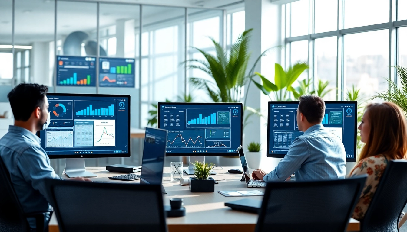 Enhance your business operations with call centre software showcased in a professional office setup.