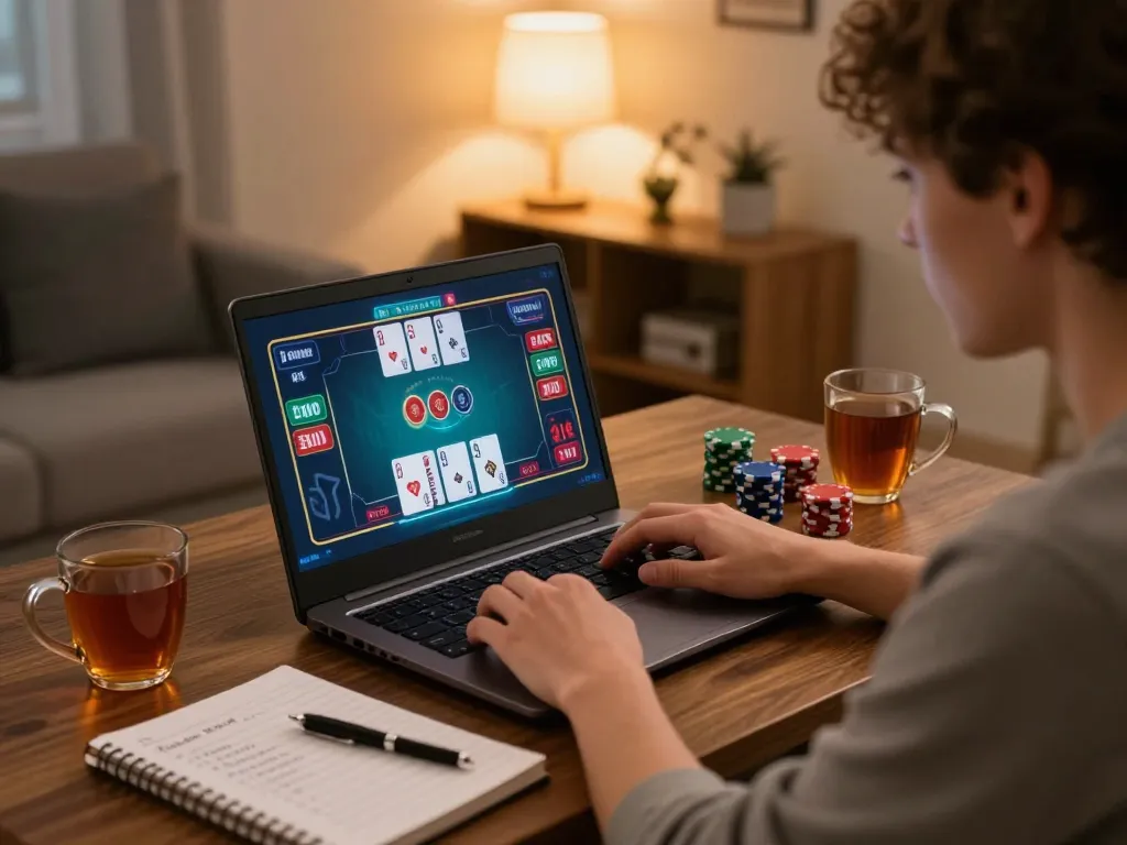 Engage in online poker gameplay at https://va88.moe/ with strategic card decisions in a cozy home environment.