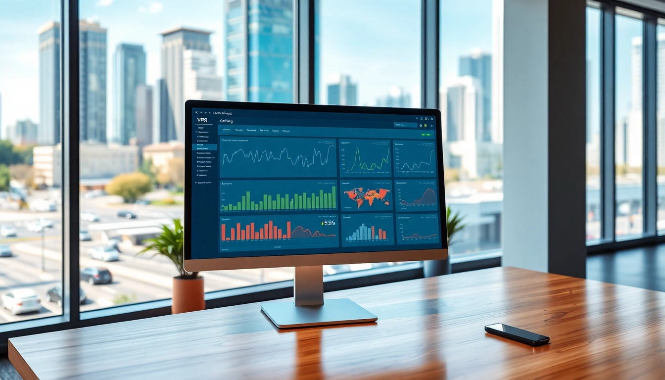 Manage vrr parking effectively using advanced software in a sleek office setting.