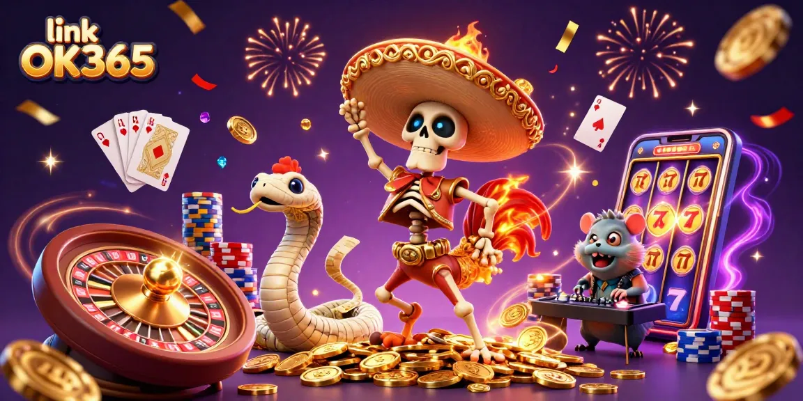 Experience thrilling wins with link OK365 featuring vibrant casino characters and dynamic gambling action.