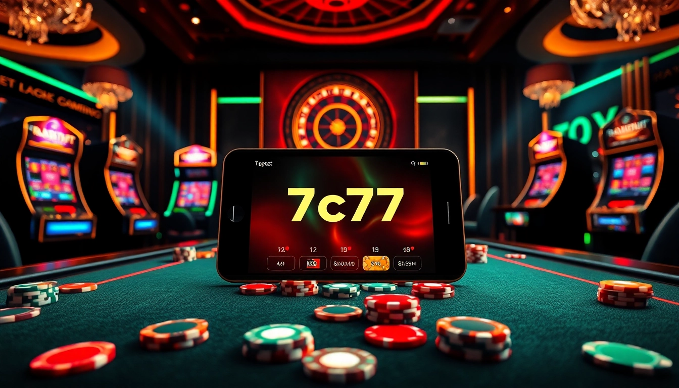 Experience luxury and excitement at the 7c77 app casino with vibrant gaming elements.