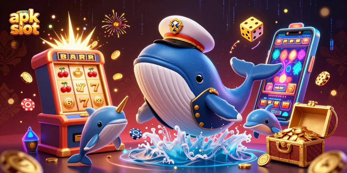 Mainkan apk slot saat jackpot meledak dengan ikan paus dan lumba-lumba yang ceria.