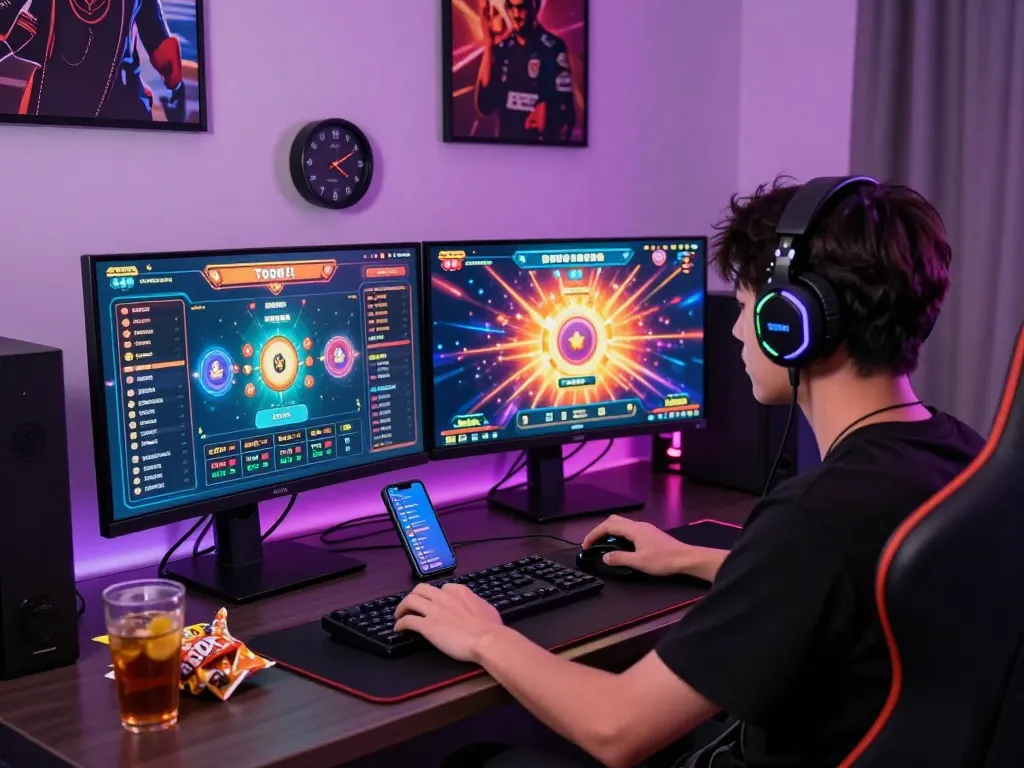 Bantaitogel player immersed in online togel gaming experience with vibrant interface and dynamic atmosphere.