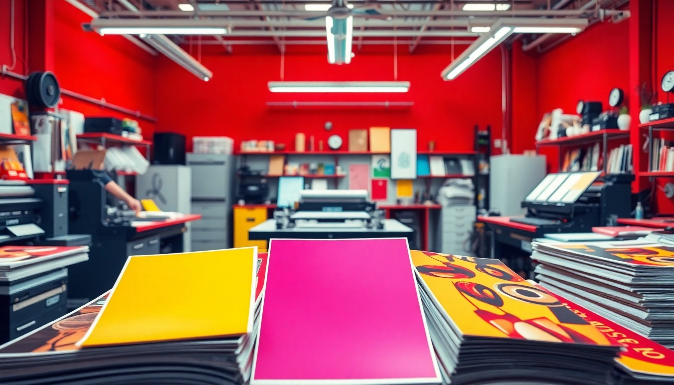 Showcasing vibrant materials at a custom print shop Edmonton that highlights creativity and professionalism.