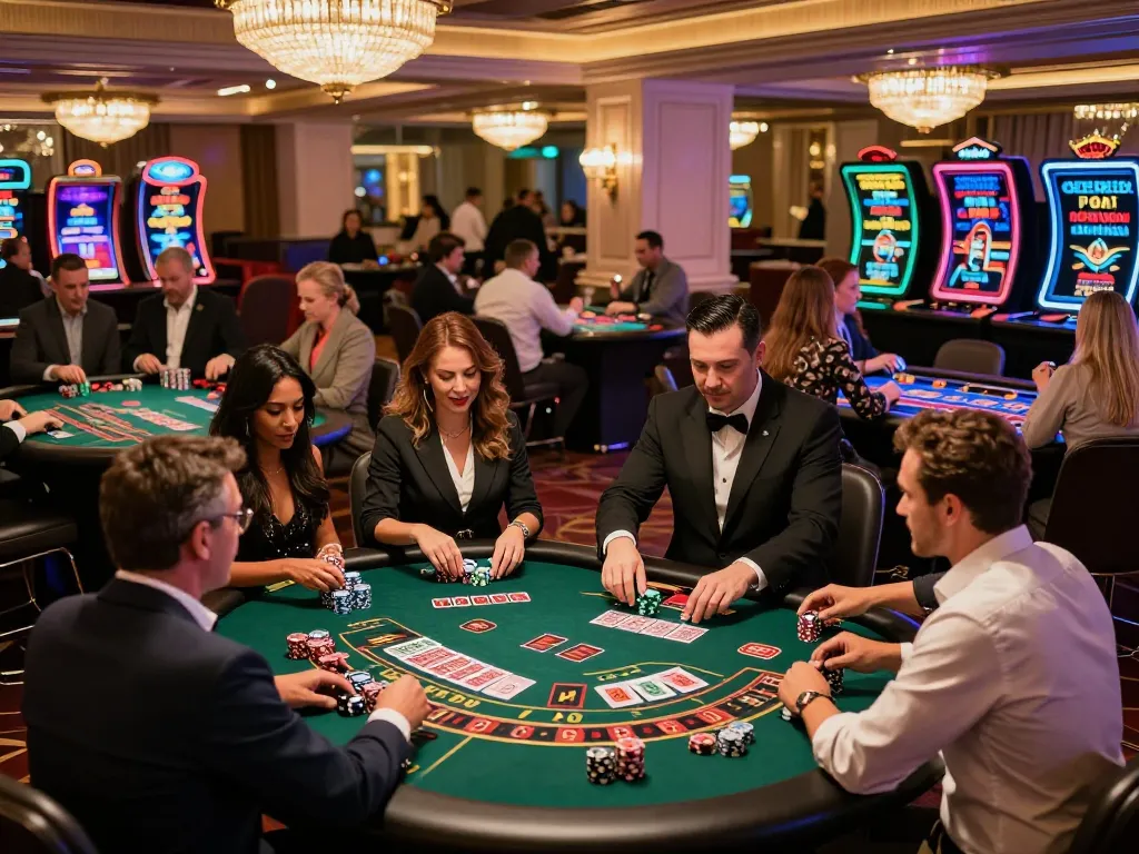 Experience the thrilling atmosphere at open88's vibrant casino filled with gaming excitement and luxury