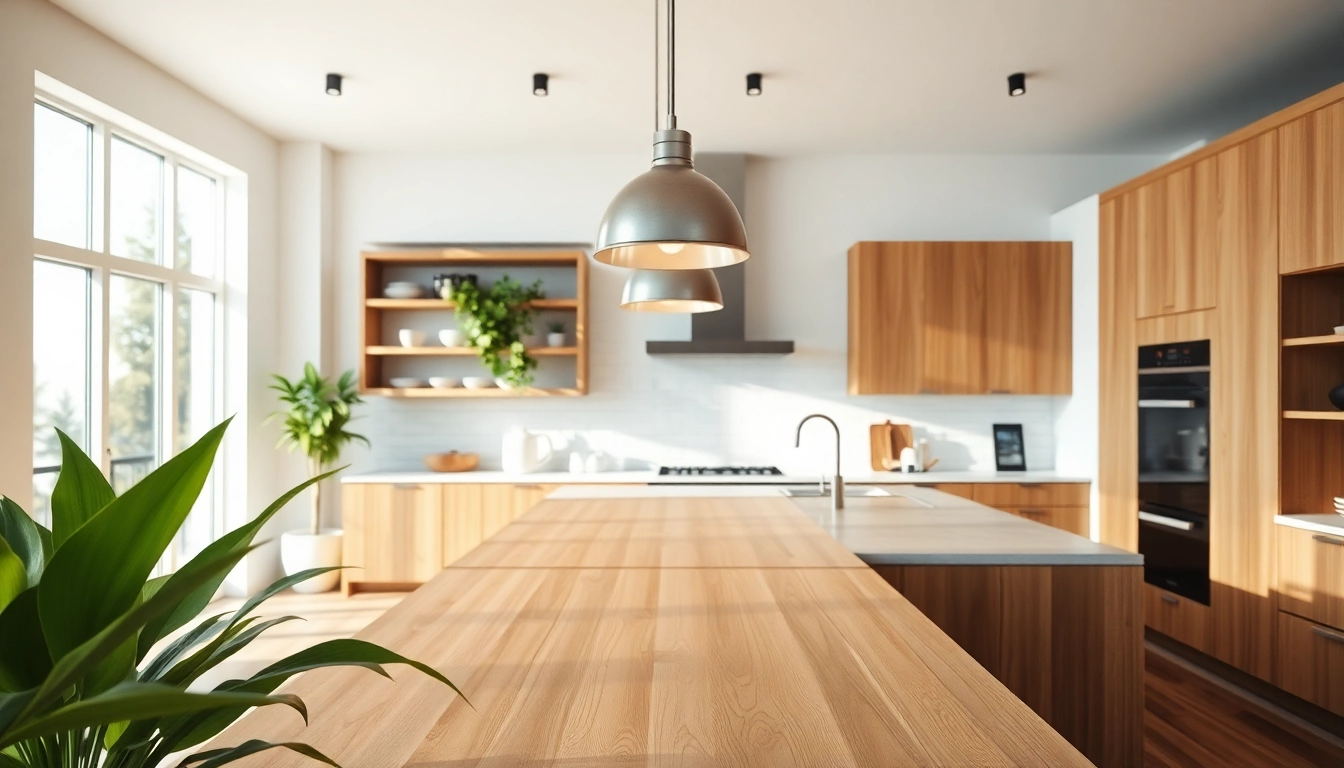 Showcasing stylish island lighting above a gourmet kitchen island with natural light ambiance.