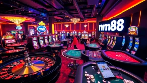 Experience mm88 with players at a lively casino, engaging in poker and betting excitement.