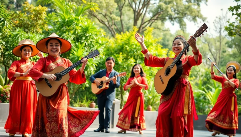 Menampilkan penampil di diantogel dengan kostum tradisional yang meriah dalam pertunjukan budaya.