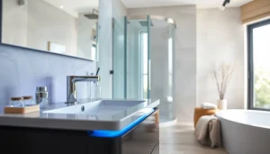 Admirez le mobilier de salle de bain sirhona avec un design moderne et élégant.