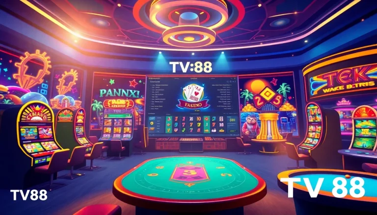 Explore the vibrant TV88 online gaming platform with engaging visuals and user-friendly design.
