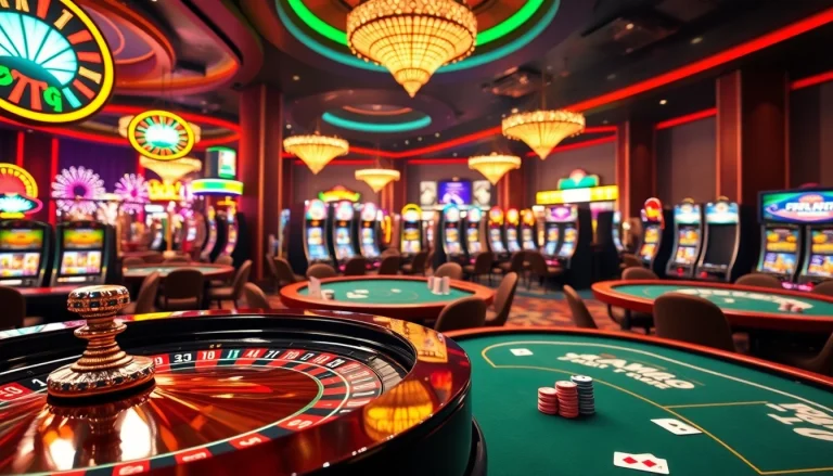 A thrilling casino scene with poker chips and a roulette wheel, highlighting KJC AC 3.