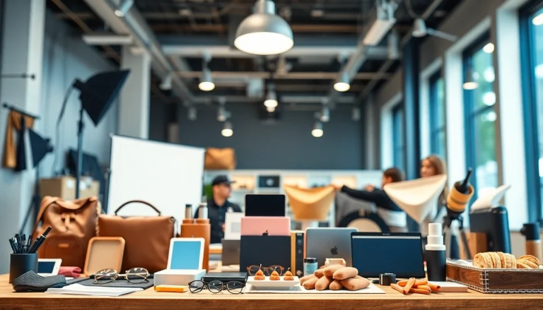 Fotografo Commerciale che realizza scatti per prodotti in un moderno studio fotografico.