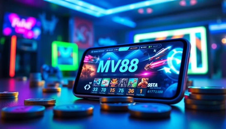 Experience the MV88 app interface for a dynamic gaming and USDT currency interaction.