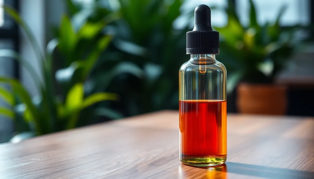 Verführerisches liquid in einer hochwertigen Flasche auf einem Holztheke.