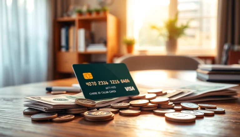 신용카드 현금화 과정에서 사용되는 신용카드와 현금의 상징적인 이미지를 보여줍니다.