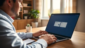 Masuk ke jentoto login dengan suasana hangat di kantor rumah yang nyaman.