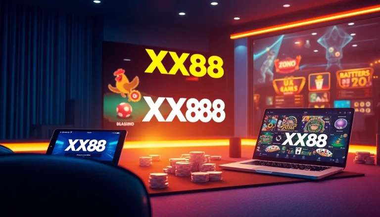Experience the thrilling world of XX88, showcasing vibrant casino games on modern devices.