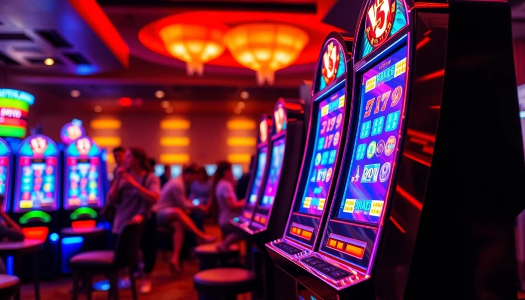 Menangkan slot gacor dengan mesin slot menarik yang dikelilingi suasana meriah dan penuh semangat.