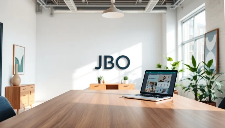 Enhance your business visibility with the sleek JBO office environment, demonstrating modern professionalism.