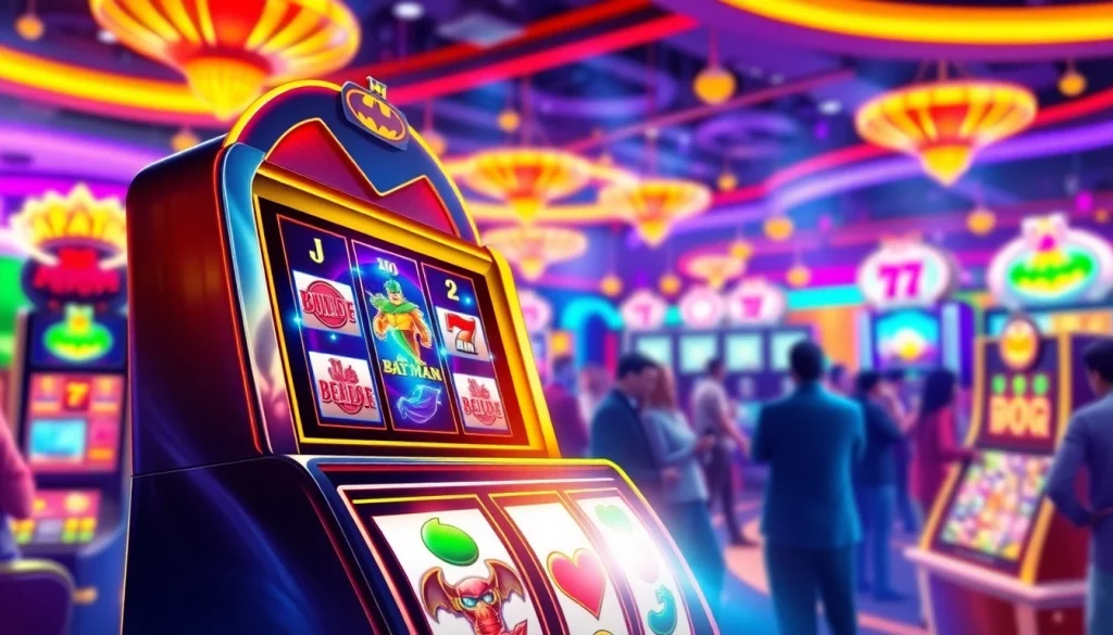 Menangkan permainan batman138 slot dengan suasana kasino yang energik dan penuh warna.