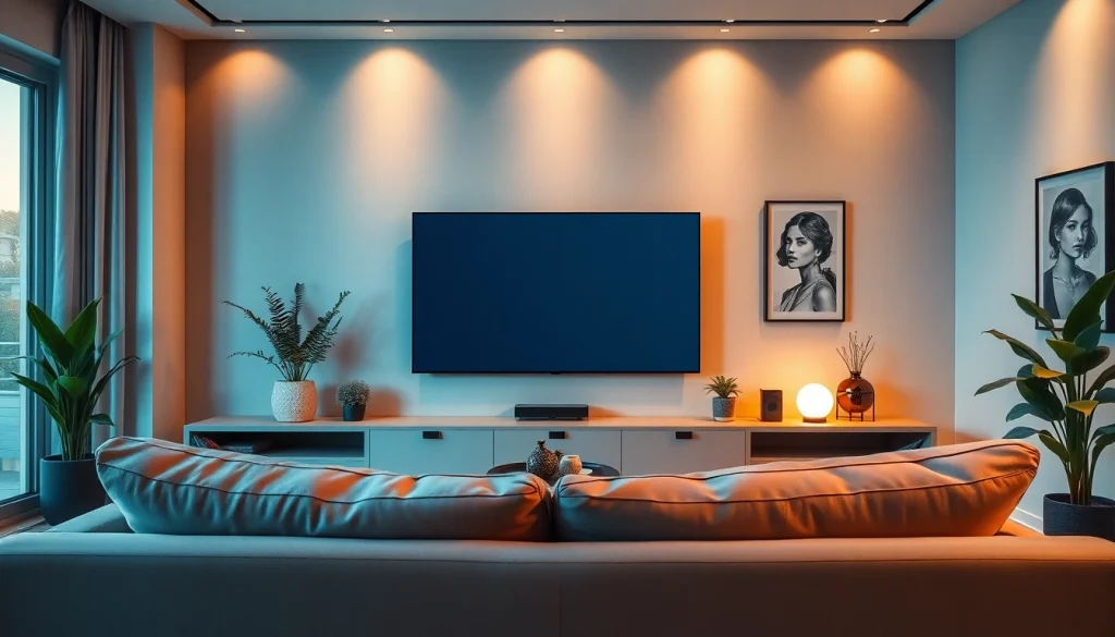 Experience the iron TV Pro within a stylish living room setup showcasing modern decor.
