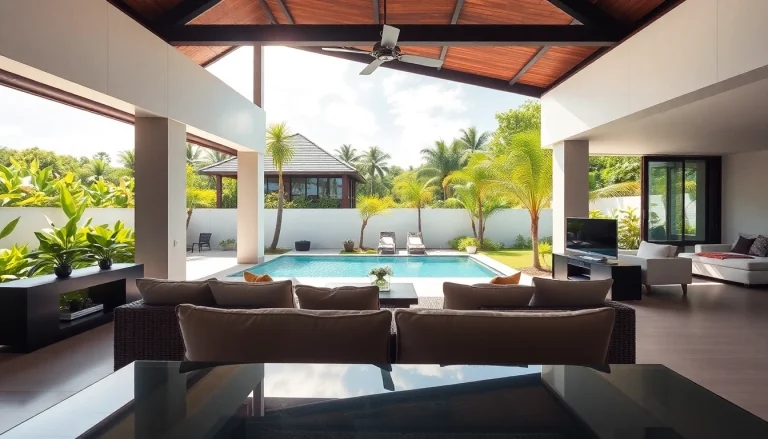 Villa property management showcasing a luxurious villa in Phuket, emphasizing outdoor living and relaxation.