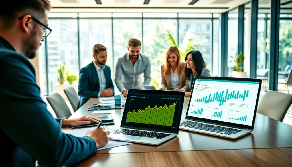 Analyze 79king marketing trends in a dynamic office environment with a vibrant team.