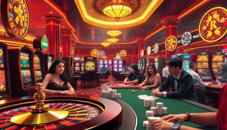 MM88 casino scene with players enjoying roulette and slots excitement.