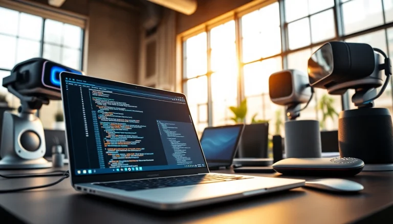 Engaging workspace showcasing advanced Technology tools with bright lighting in a modern office.