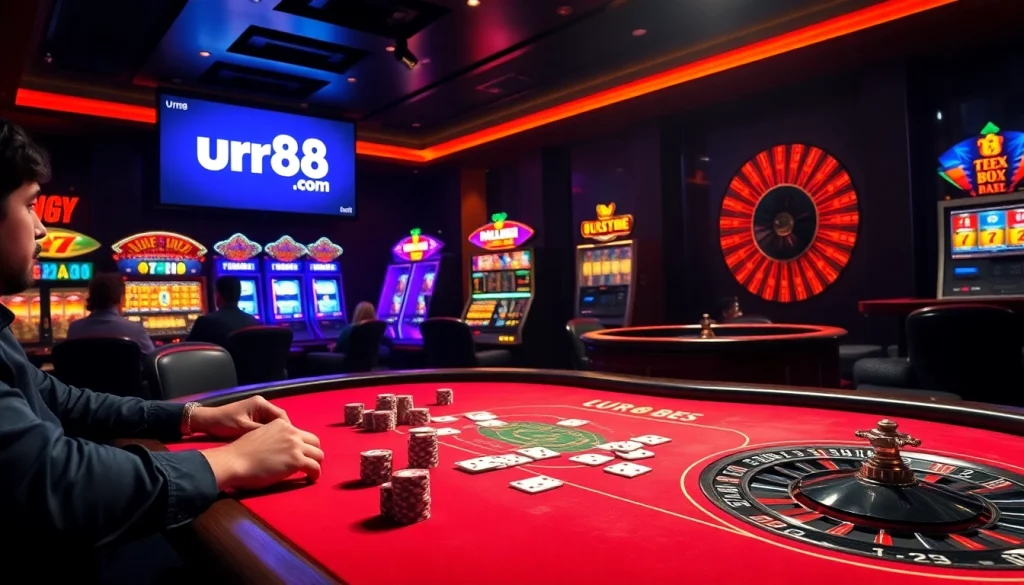 Experience the thrill of winning at urr88.com with exciting games at a luxurious casino table.
