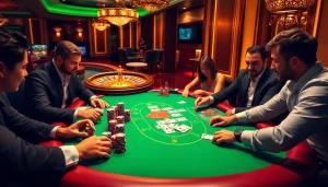 Experience thrilling poker action at vn168 with colorful chips and vibrant casino atmosphere.