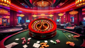 Experience thrilling gameplay at https://www.6rwin55.com/ with vibrant casino scenes and intense action.