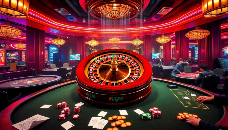 Experience thrilling gameplay at https://www.6rwin55.com/ with vibrant casino scenes and intense action.
