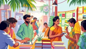 Vibrant community scene showcasing Hela Add platform for classified ads in Sri Lanka.